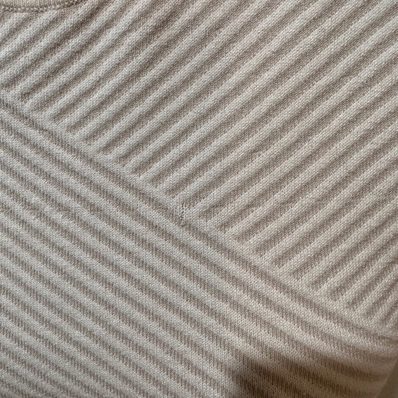 MNG Suiting Sleeveless Knit Dress in Taupe and Cream - Picture 2 of 3